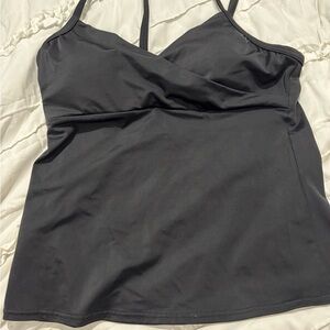 Lands’ End  Women’s Strappy Tankini Swim Top. Size 12L Black